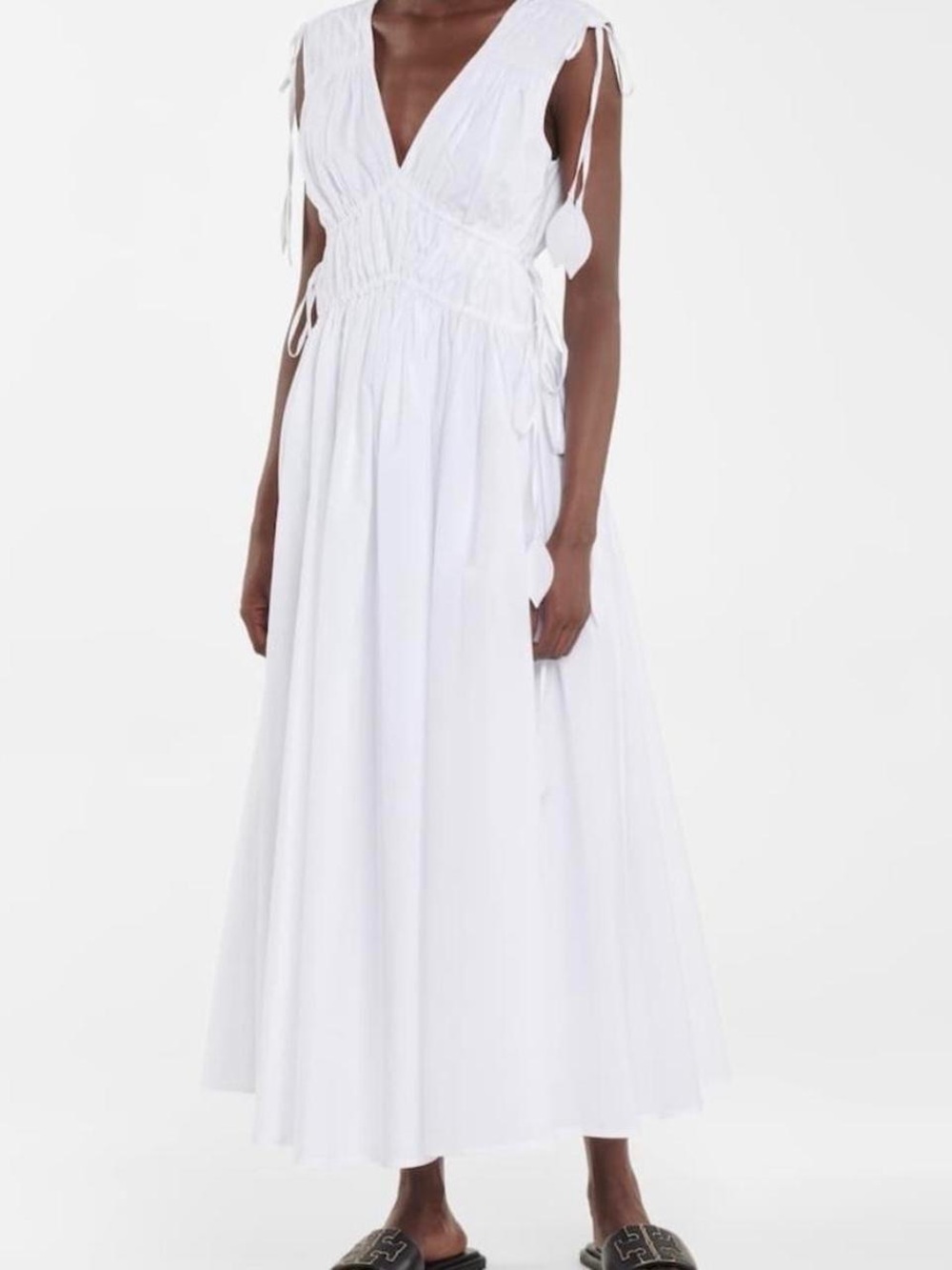 NWT Tory Burch sleeveless smock Pleated dress Sz 4 with pockets